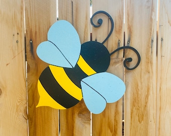 Bumble Bee Yard Art, Fence Decoration, Wood Sign