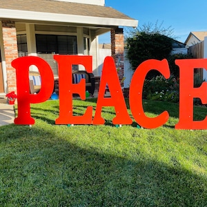 Peace Large Outdoor Christmas Holiday Yard Art Sign