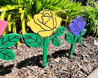 Roses Garden Decoration, Wood Yard Art, Gift Idea