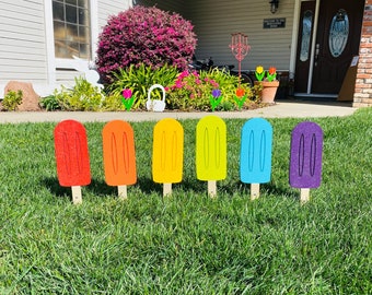 Set of 6 Popsicles, Summer, Poolside Decor