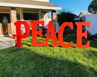 Peace Large Outdoor Christmas Holiday Yard Art Sign