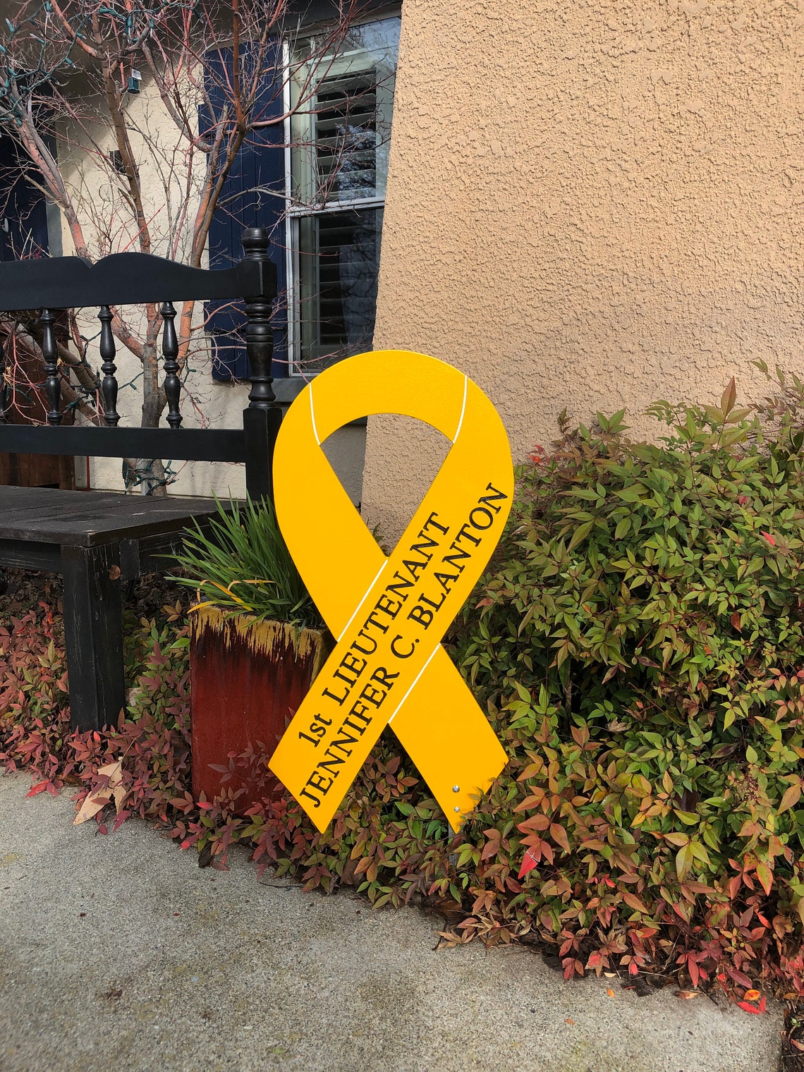 Personalized Military Support Yellow Ribbon Sign, Engraved Wood - Etsy