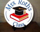 Round Scholar Engraved Name Plaque Teacher Gift