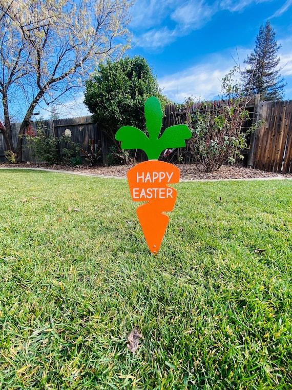 Happy Easter Carrot, Easter Yard Art, Garden Decoration