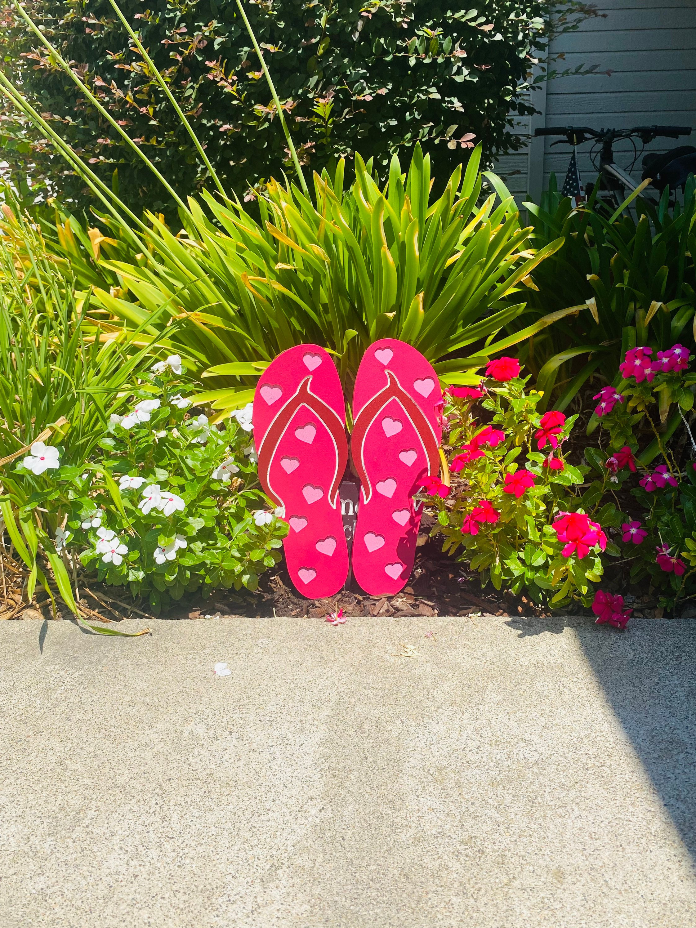 Decorative Wooden Flip Flop Yard Art, Gift For Her