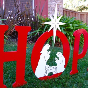 Hope With Christmas Nativity Outdoor Christmas Holiday Yard - Etsy