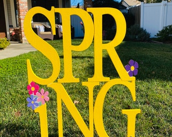 Spring Flowers Wood Sign