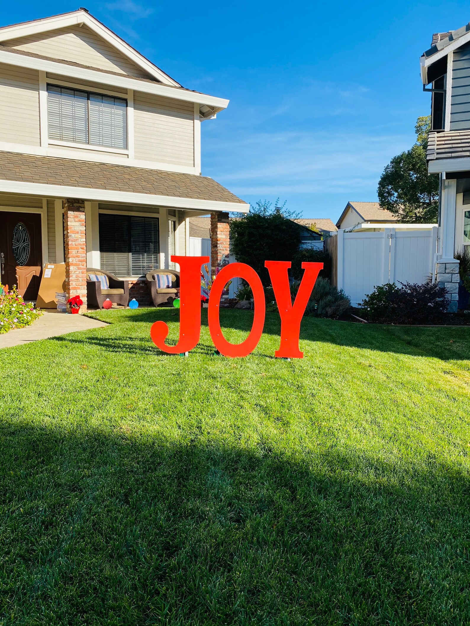 JOY Large Outdoor Christmas Holiday Yard Art Sign  Etsy