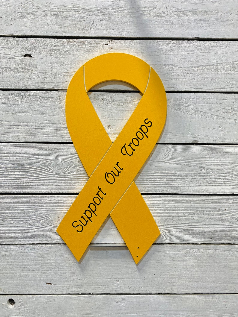 Military Yellow Ribbon Engraved With Supporting Our Troops image 7