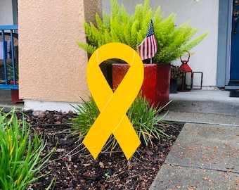Yellow Ribbon Awareness Wood Sign