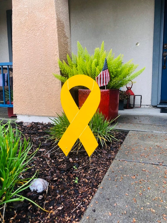 Yellow Ribbon Awareness Wood Sign