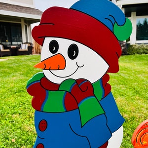 Snowman and Fire Outdoor Wood Decoration, Yard Art - Etsy