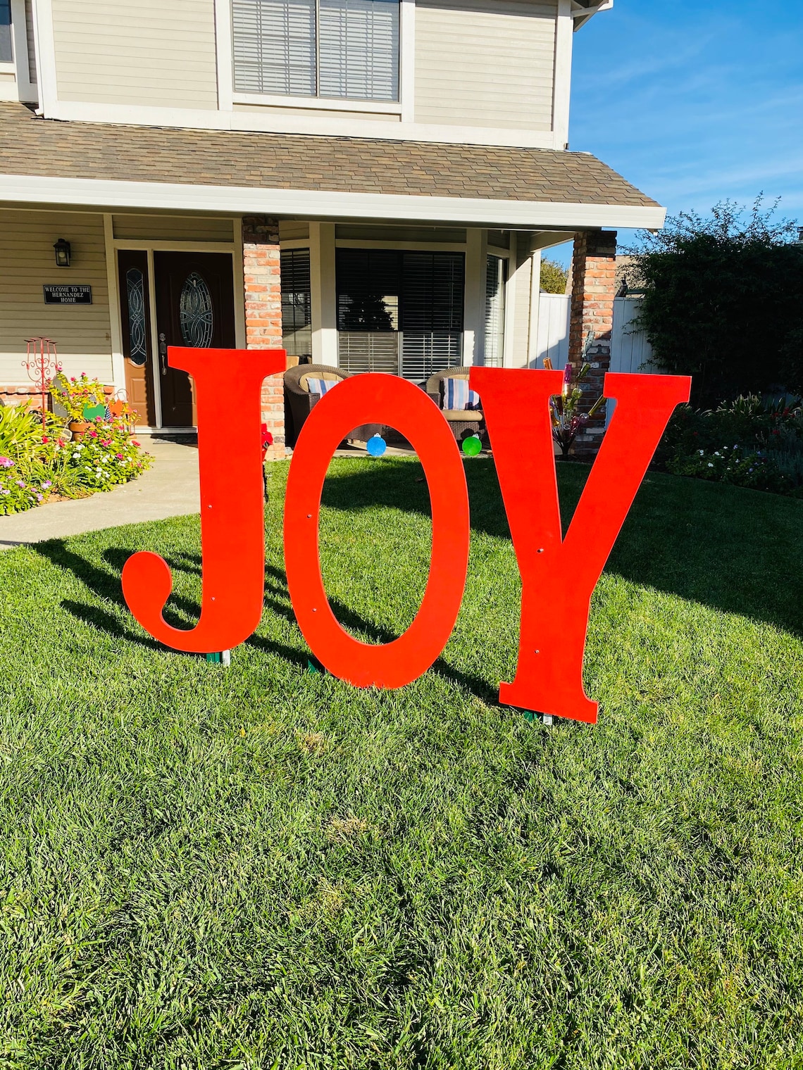 JOY Large Outdoor Christmas Holiday Yard Art Sign  Etsy