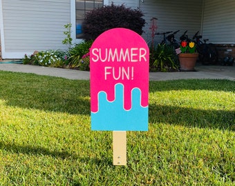 Summer Fun! Popsicle, Summer, Poolside Decoration, Ice Cream Yard Art