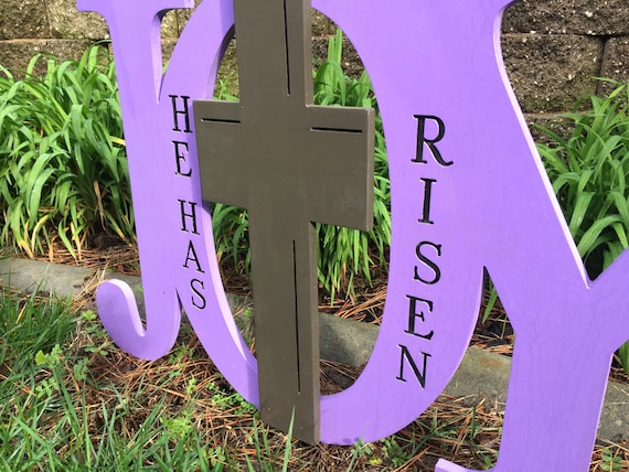 Easter Religious Outdoor Yard Decoration Wood Sign Joy With Etsy