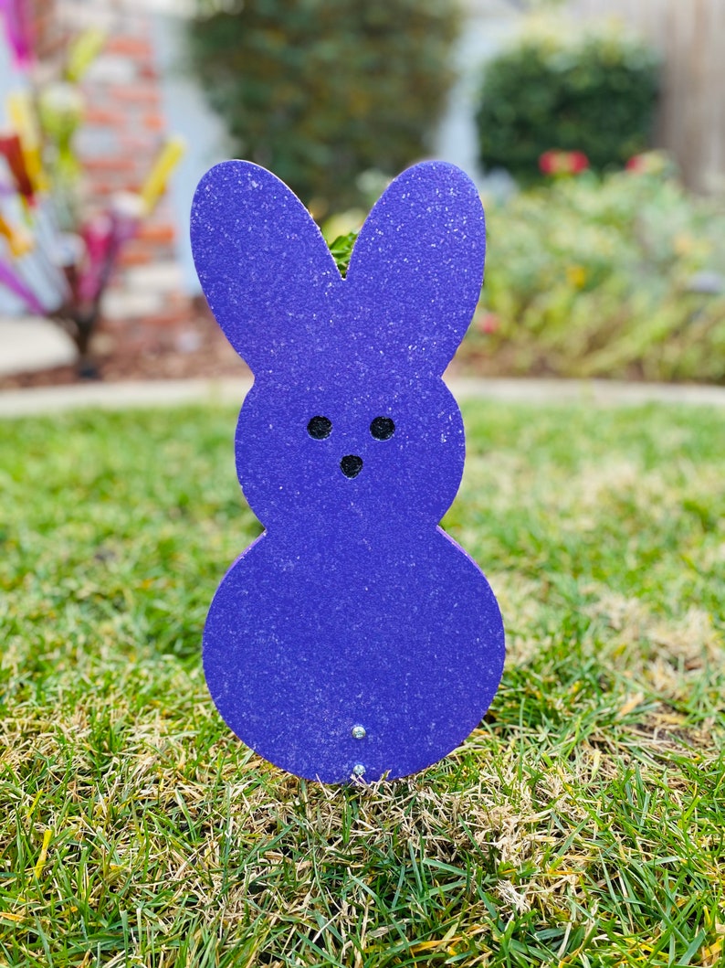 Easter Bunny Peep Wood Candy Signs, Easter Yard Art Decoration image 6