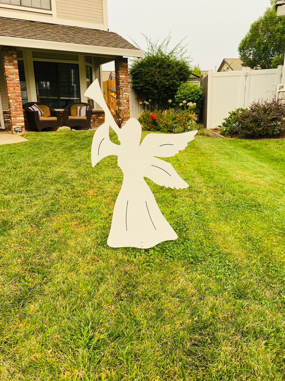 Large Trumpeting Angel 36 Inches, Christmas, Religious Yard Art Sign Etsy