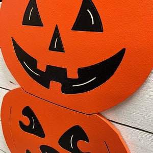 Two Pumpkins Stacked With a Witch’s Hat | Halloween Wood Decor | Spooky ...