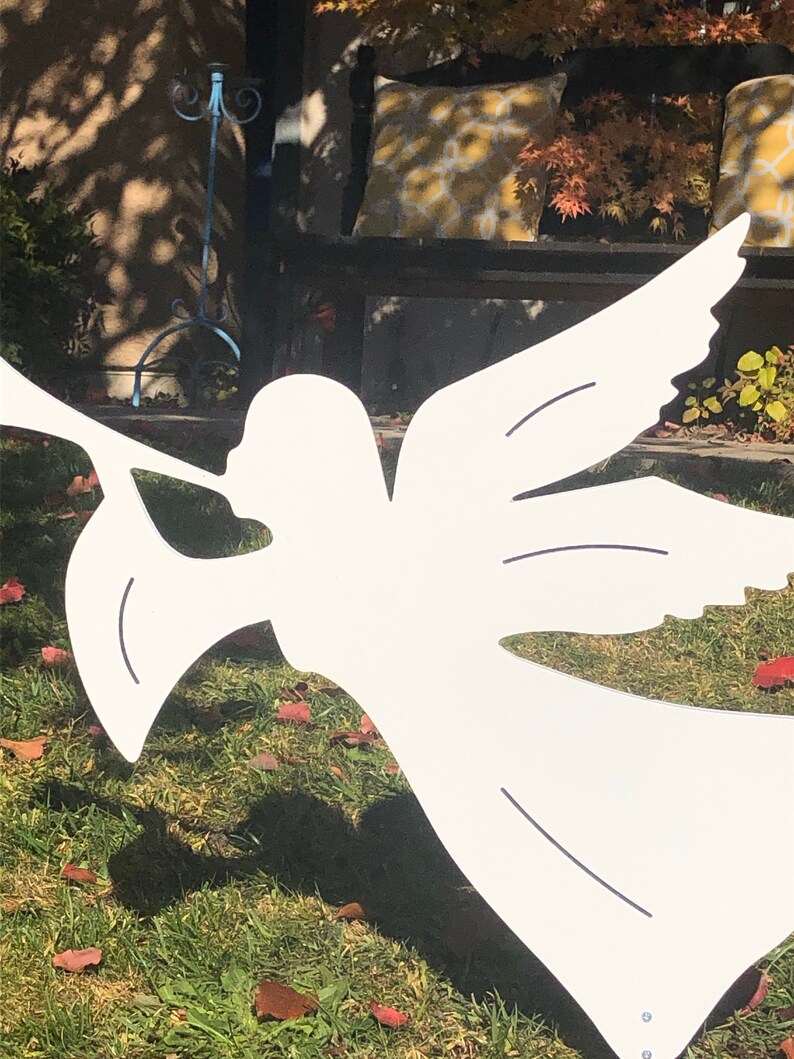 Trumpeting Angel Set of Two Large Outdoor Holiday Christmas Etsy