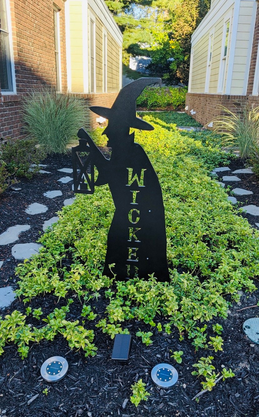 Halloween 2 Witches Cauldron Silhouette Signs Stakes Scary Home Yard 2020 New 