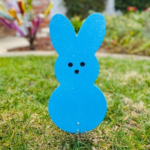 Easter Bunny Peep Wood Candy Signs, Easter Yard Art Decoration image 4