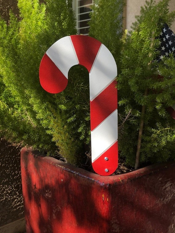 Candy Cane Outdoor Christmas Holiday Yard Art Sign Small | Etsy