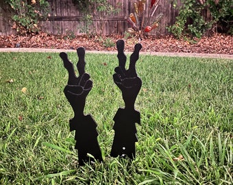 Skeleton Hands, Zombie Peace Sign, Silhouette Halloween Decoration
