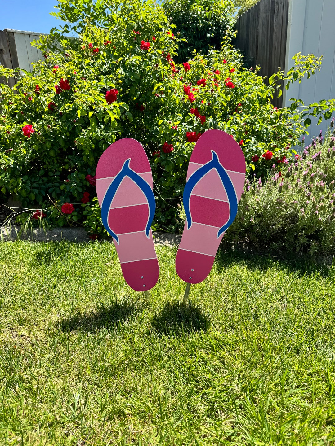 Striped Flip Flops, Summer Wooden Yard Art, Garden Decoration - Etsy