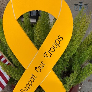 Military Yellow Ribbon Engraved With Supporting Our Troops image 3