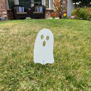Ghost Walkway Sign Halloween Wood Engraved Yard Art Fall Decor image 1