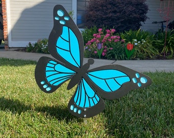 Monarch Butterfly Hanging Or Staked Wooden Yard Art, Gardener's Gift