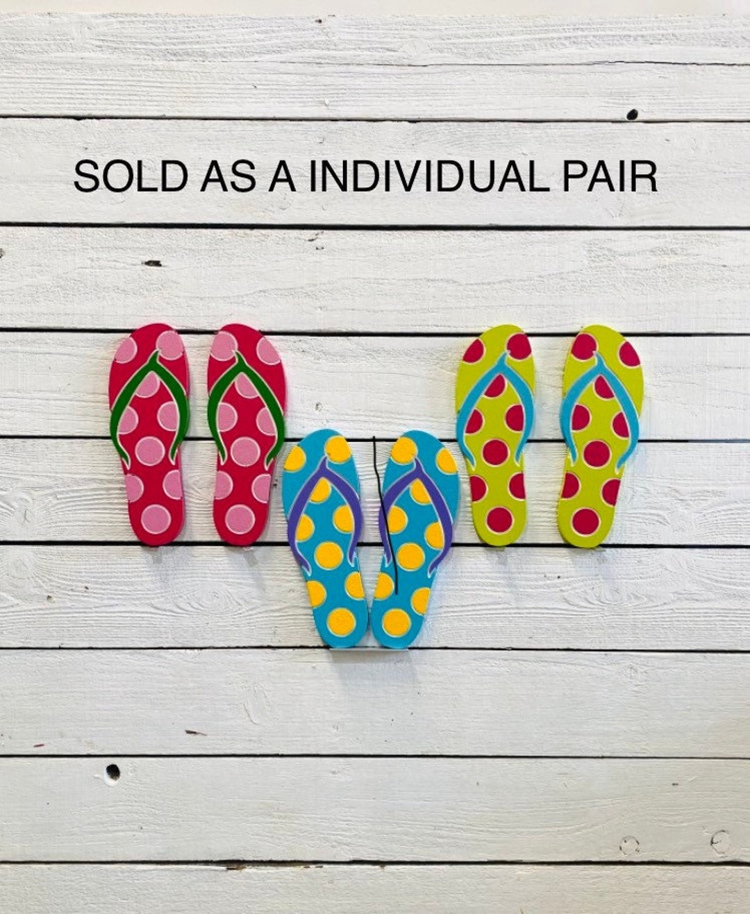 Polka Dot Flip Flops Summer Wooden Yard Art, Poolside, Garden Decor - Etsy