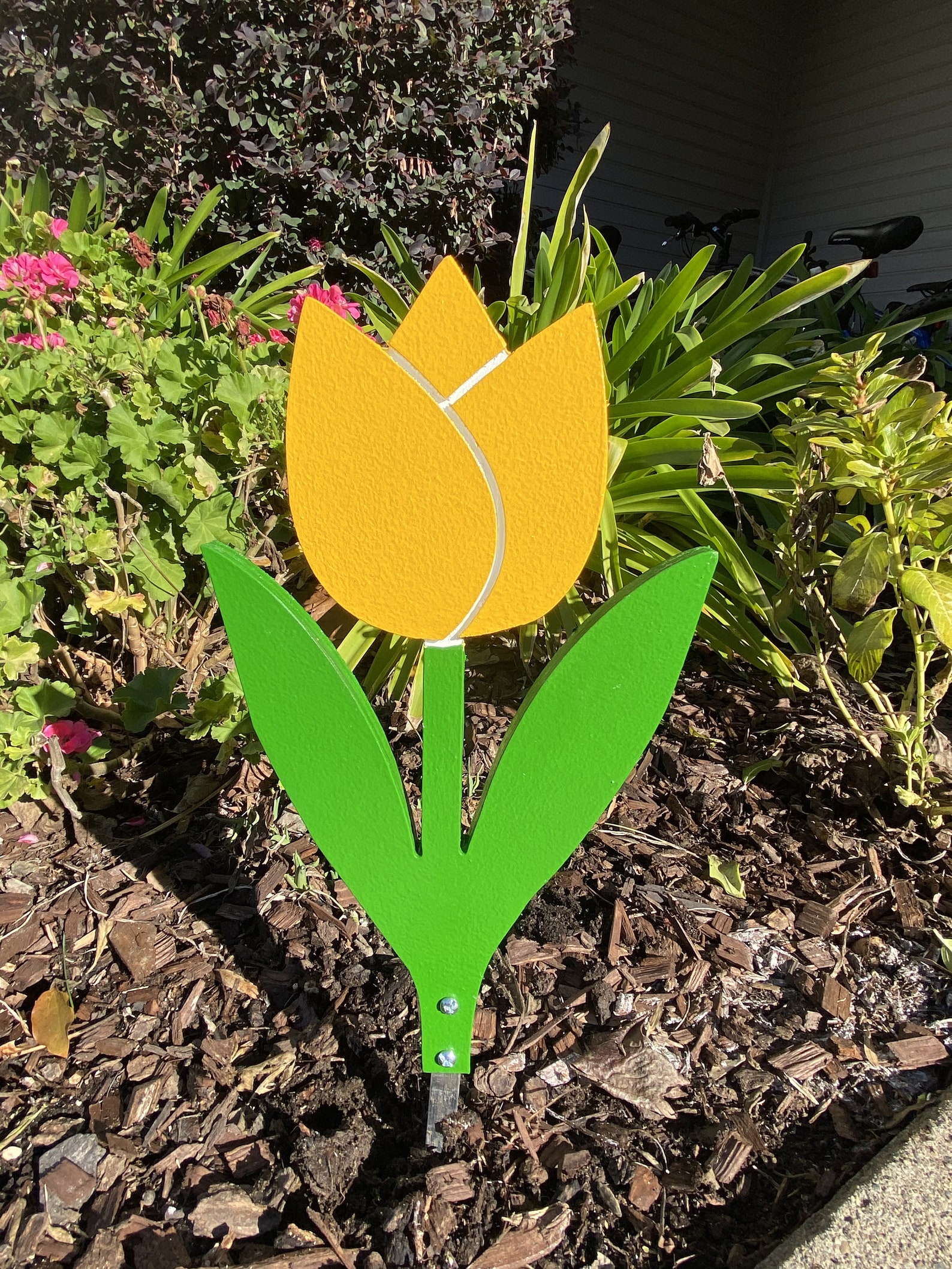 Tulips Set of 4 Flowers Wood Yard Art Garden Decoration Etsy