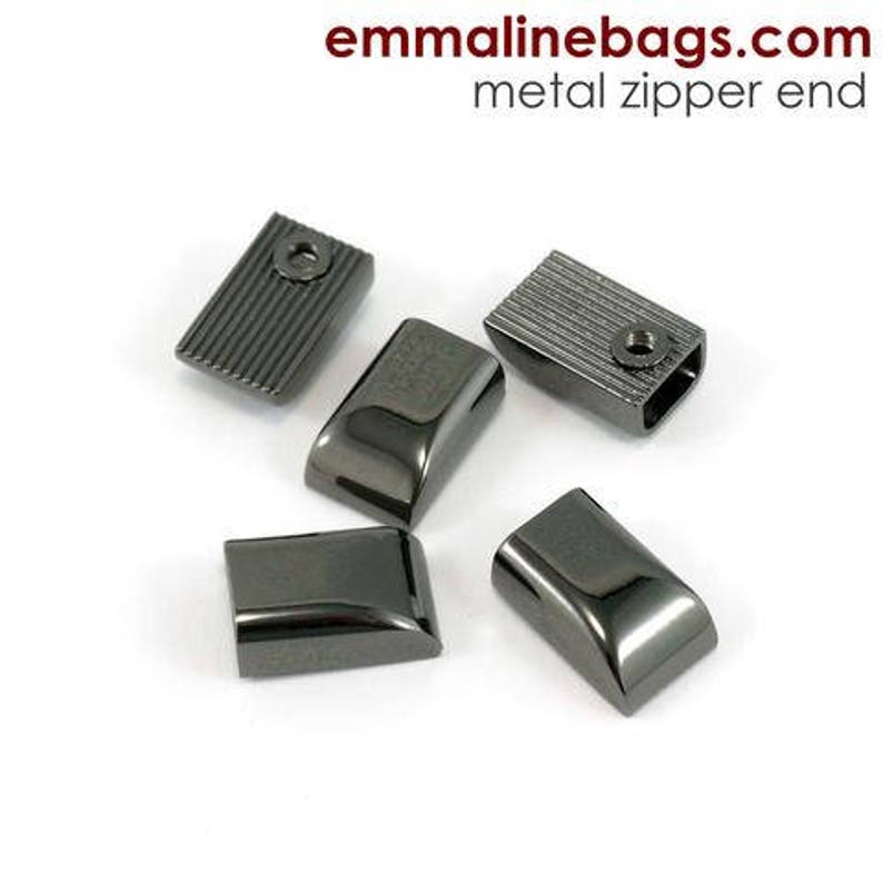 Zipper/Cord Ends Gunmetal 5 pack Etsy