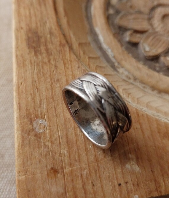 Sterling silver braided band ring, size 7 - image 3