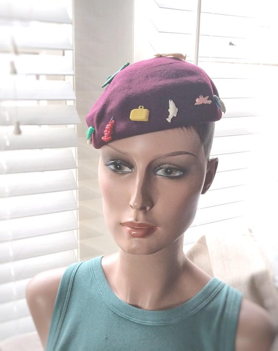 NWT The Times Vintage Pointy Long Felt Stocking Tassel Beanie Hat Charco… CB Wool Tassel VTG 90s Stocking Cap Winter Beanie Toque | eBay main image 3