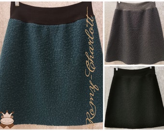 Women's skirts made of curly fleece. 3 different models petrol, gray and black. Available in every plus size.