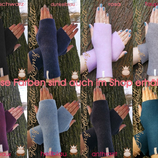 Super weiche Damen Stulpen, Armstulpen, Handschuhe, Pulswärmer aus Wollwalk (Wolle: Merinoart). 8 verschiedene Farben zur Auswahl