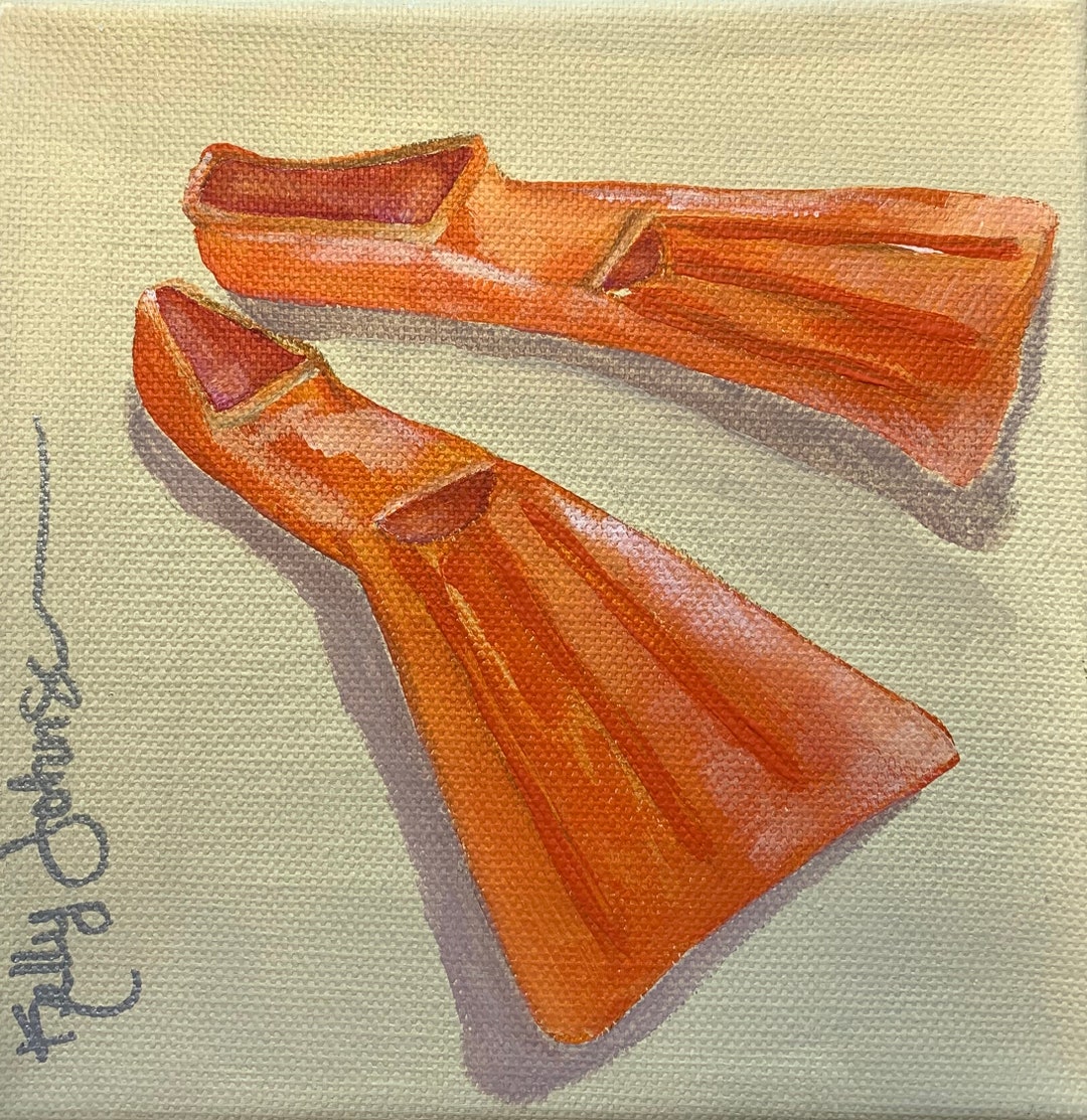 Vintage Flippers Original Acrylic Painting Etsy