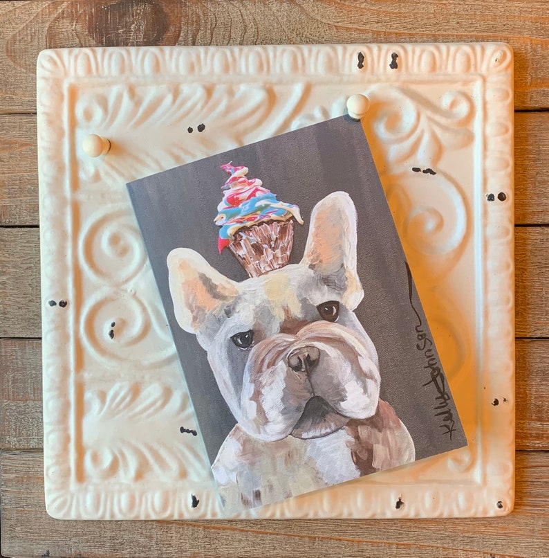 Pups and Cupcakes Set of 4 Blank Cards