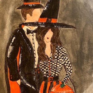 Halloween Cocktail Party Acrylic Painting on Canvas