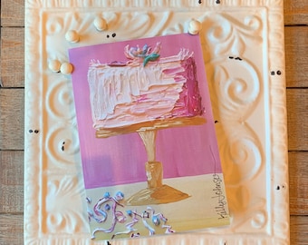 Pink Cake Set of 4 Blank Cards