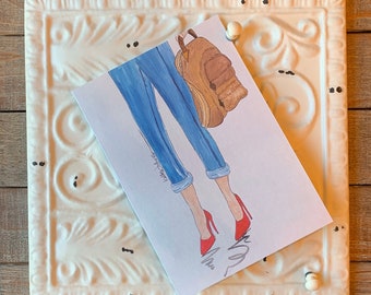 Shoes and Backpack Blank Card