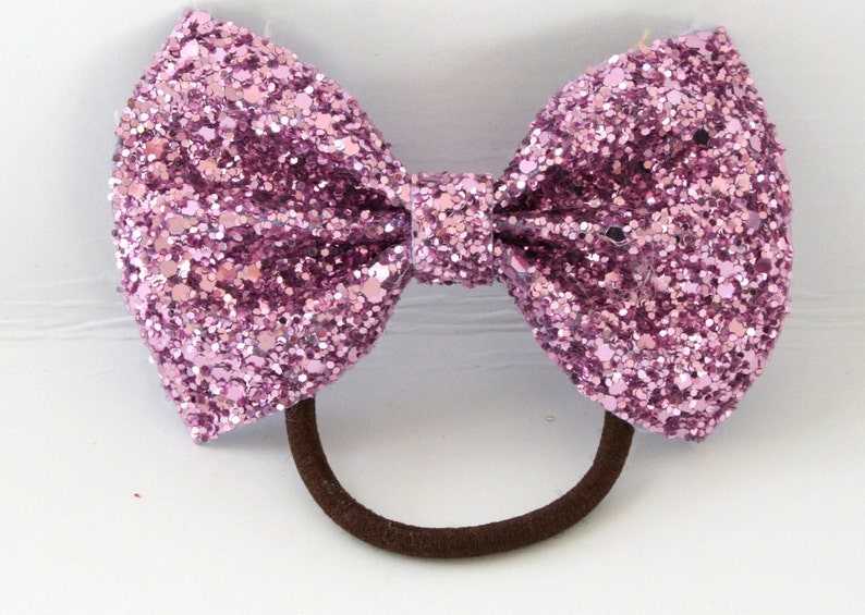 Pink Glitter ponytail holder image 1