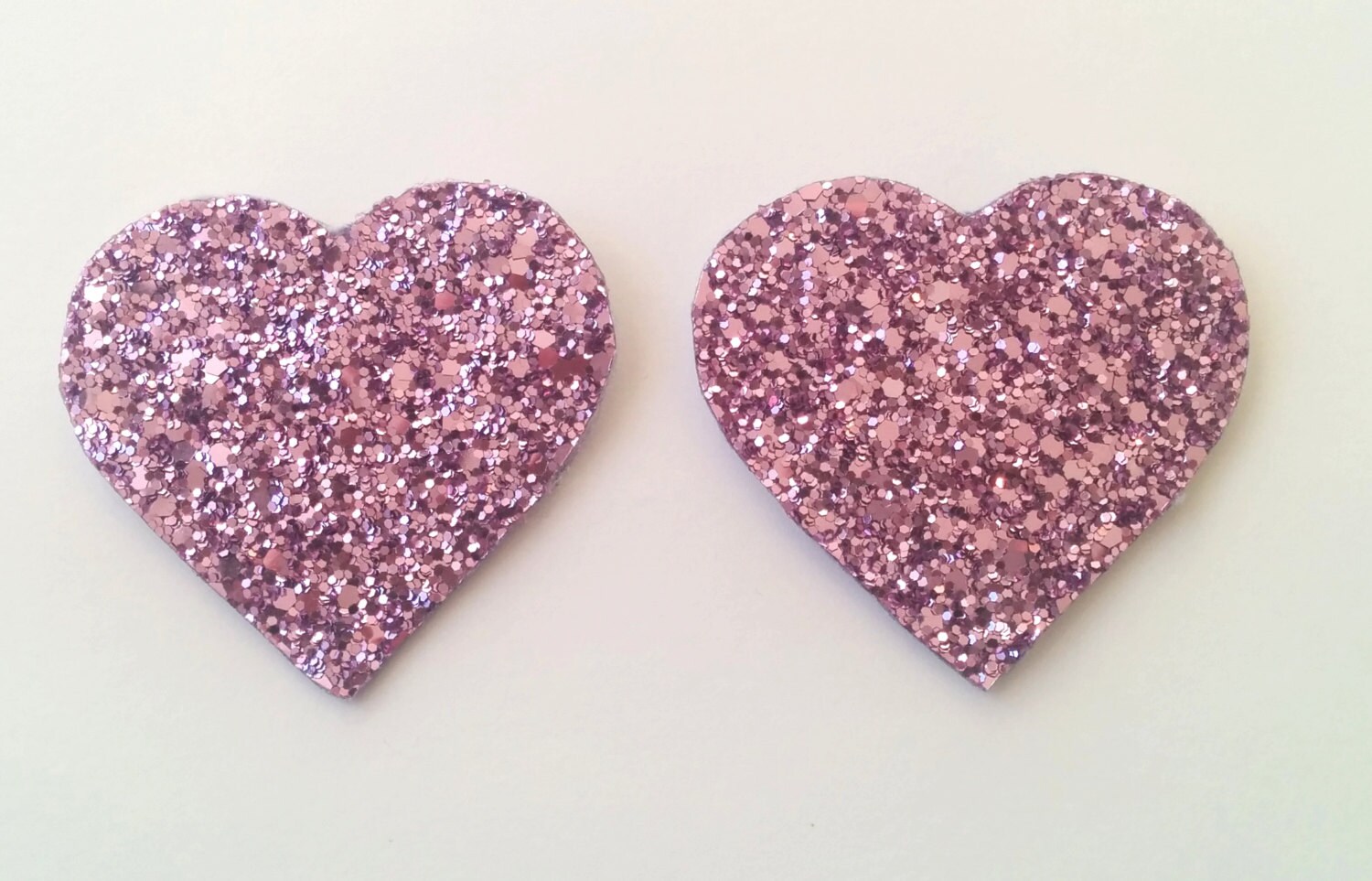 Metalic pale pink glitter heart shoe clip Etsy