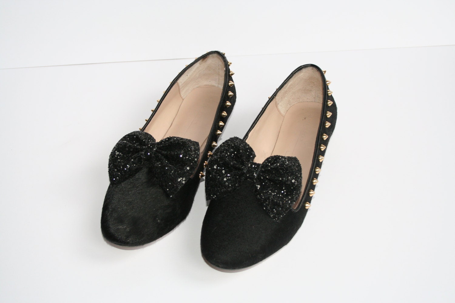 Pair of Black Glitter Bow Shoe Clips Black Glitter Bow Shoe Etsy