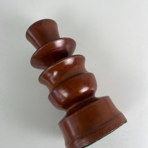 Vintage Bold Carved Wood Candlestick Holder/Vintage Mid Century Candle Stick Holder - O