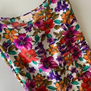 Vintage Floral Adonna Size Small Satin Silky Feel Night Shirt/Nightgown/NOS Vintage Nightgown - G
