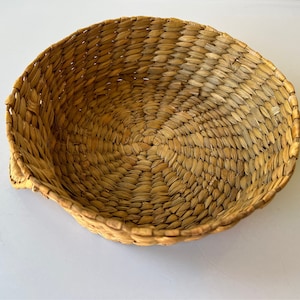 Slouchy Sweet Grass Basket with Handles 9 Inches/Vintage Grass Basket - B
