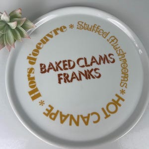 Vintage Hors Doeuvre Plate Appetizer 1970s/Vintage Cheese Plate Charcuterie Plate Retro - U